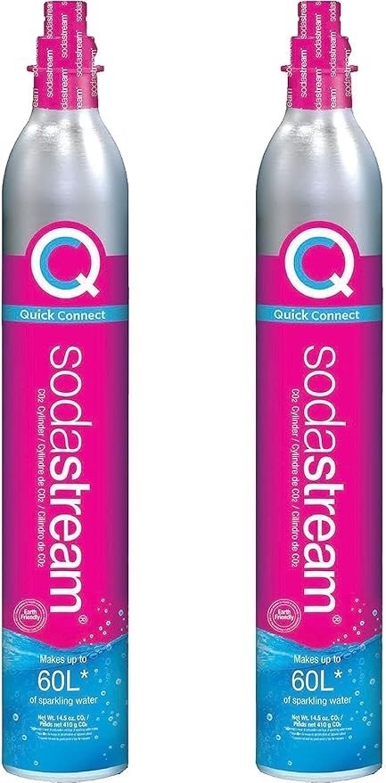 2 x SODASTREAM Quick Connect CO2 Cylinder, 60L. N.B: 1 Cylinder is not seal
