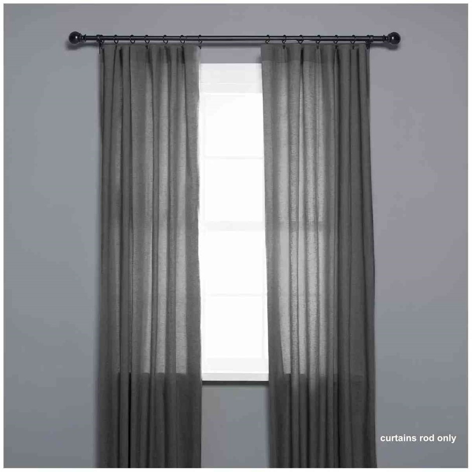 Set of 2 x UMBRA Curtain Rod, 76-213cm, Black.