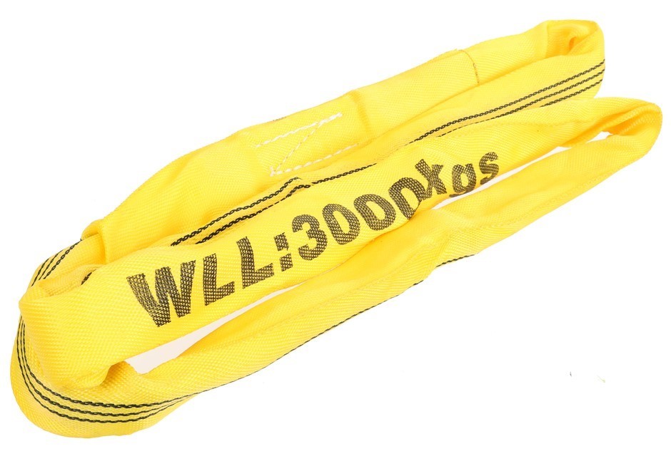 4 x Round Lifting Sling, WLL 3,000kg x 1M (With Test Cert).