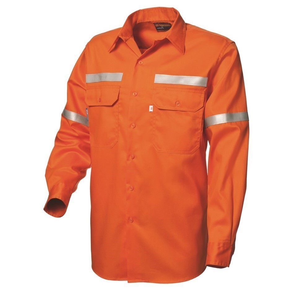 5 x WORKSENSE Ladies Fire Retardant Twill L/S Shirt, Size 12, with Reflecti