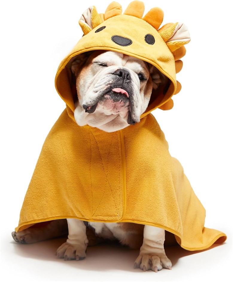 BARKHOME Premium Absorbent Hooded Dog Bathrobe, Size Medium (66cm x 61cm, 2