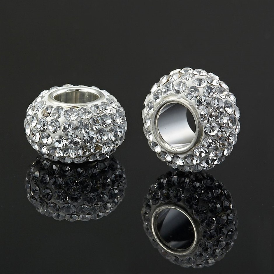 Solid 925 Sterling Silver Spinner Pendant 80+ Crystals by Swarovski®