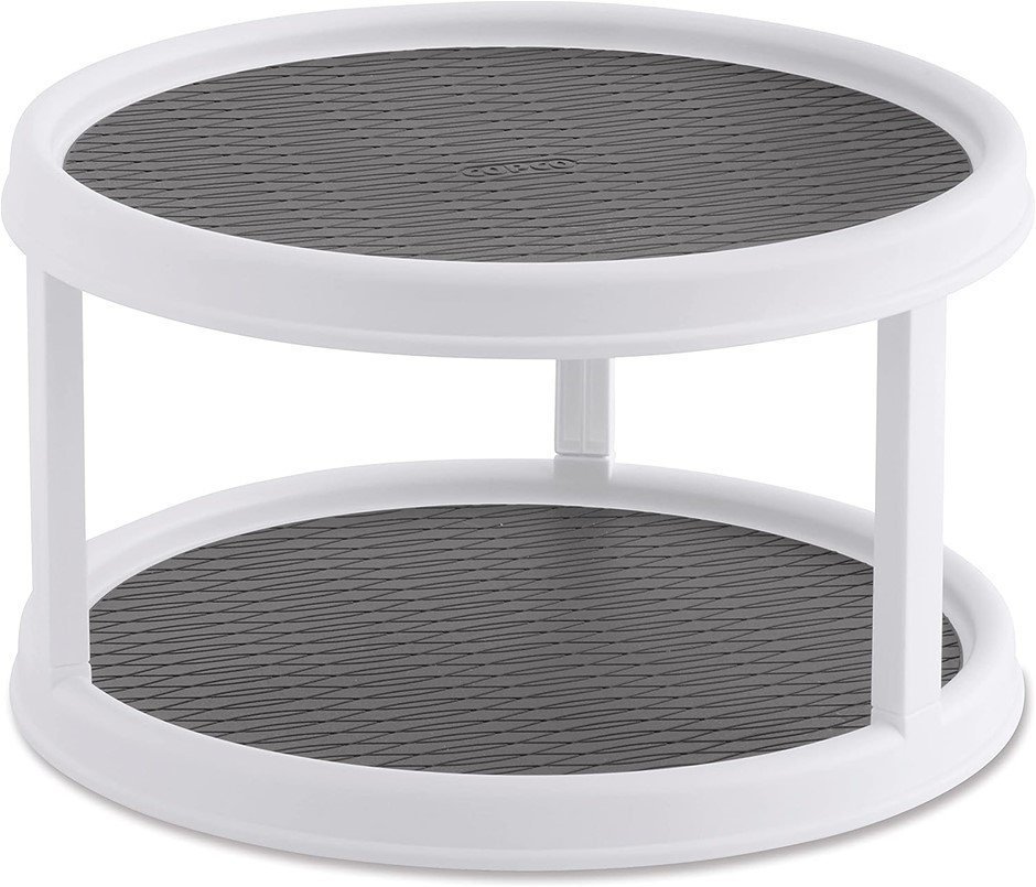 COPCO  Non-Skid 2-Tier Cabinet Turntable. Size: 30.5cm. Colour: White.
