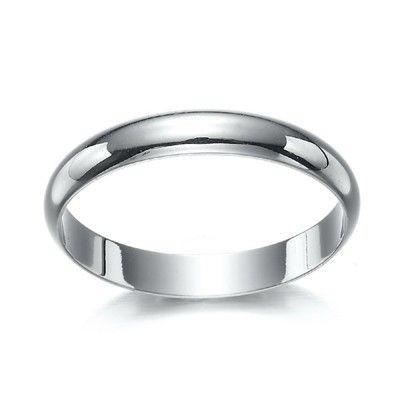 Rhodium Plated Men's Band Ring (4mm) - US Size 12