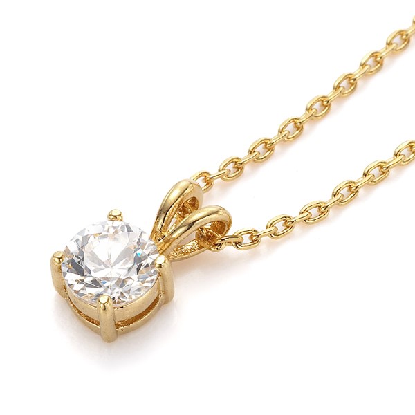 Stunning 18ct Heavy Yellow Gold Plated Simulated Diamond Round Pendant