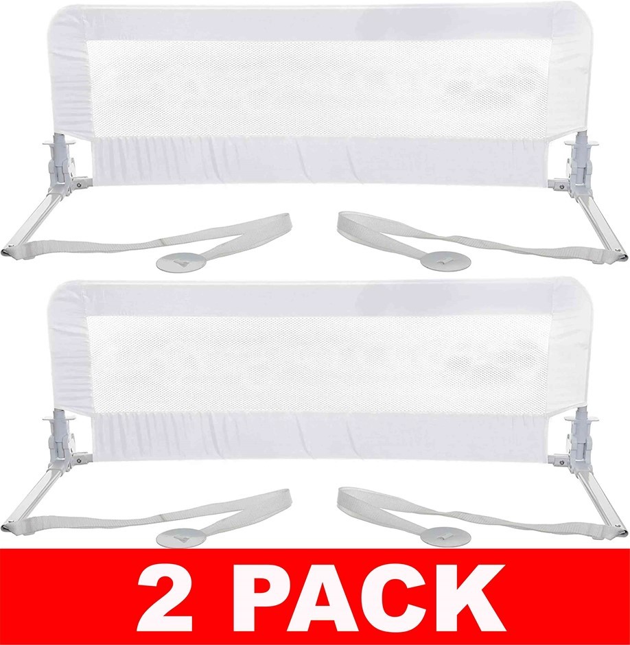 2 x DREAMBABY Phoenix Bed Rail, White (110cm x 45.5cm)