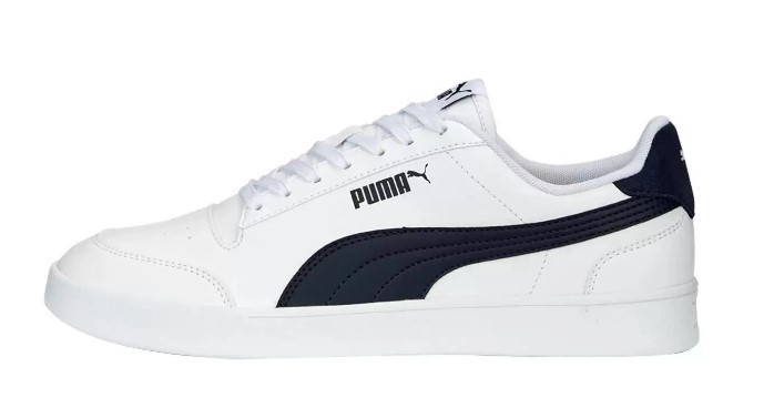 PUMA Men's Shuffle Shoes, Size US10, White/Navy (24), 309668. Buyers Note