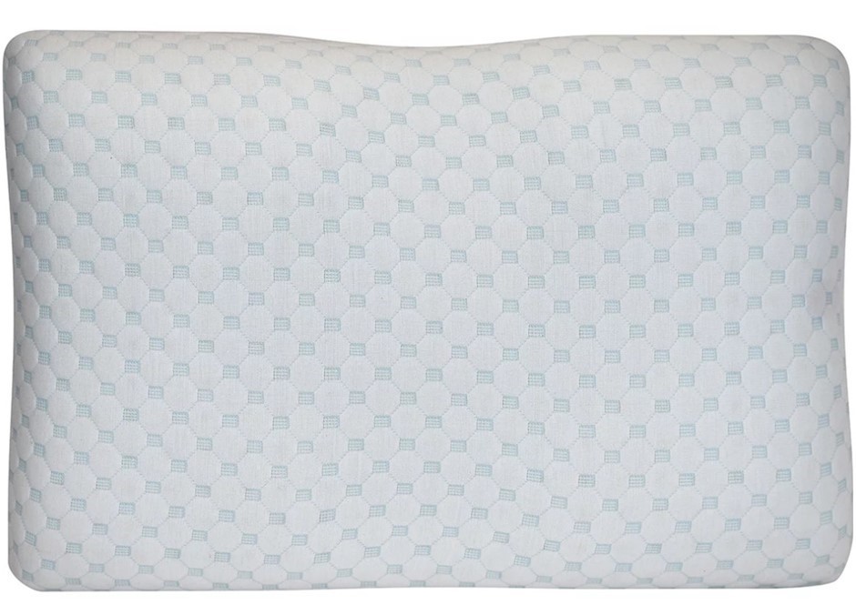 2 x ODYSSEY LIVING Rest-A-Pedic Contoured Memory Foam Pillow. NB: Shop soil