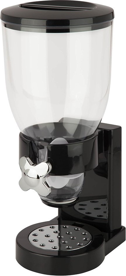Zevro KCH-06114 Dry Food Dispenser, Black/Chrome