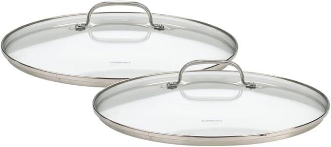 CUISINART 71-2228CG Chef's Classic Stainless 2-Piece Glass Lid Set,9" & 11"