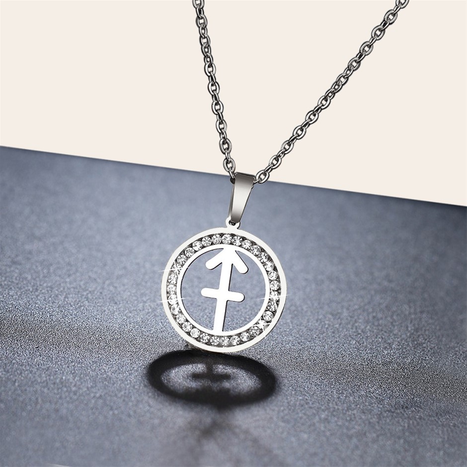 Simulated Diamond Zodiac Necklace - SAGITTARIUS