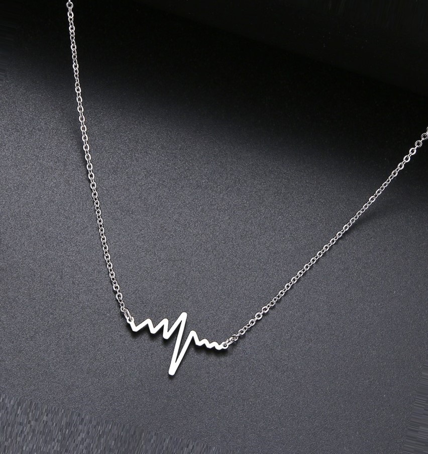 Stainless Steel Heartbeat Necklace