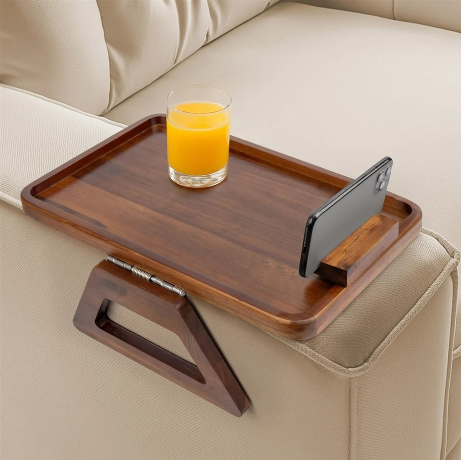 2 x SMART DESIGN Acacia Armrest Tray. NB: Not in original packaging & 1 x t