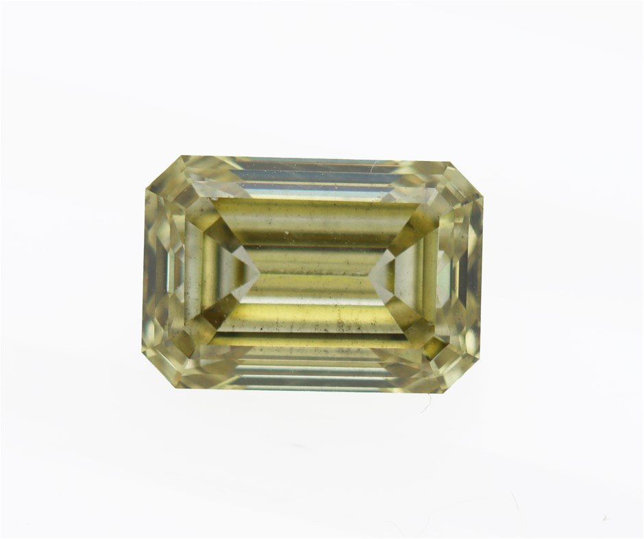 4.17 Carats Fancy Greenish Yellow Lab Grown Diamond