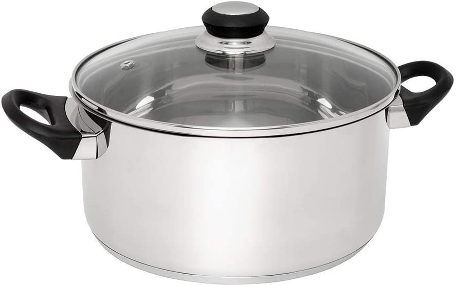 WILTSHIRE Classic Casserole with Glass Lid, 24 cm Diameter, Stainless Steel