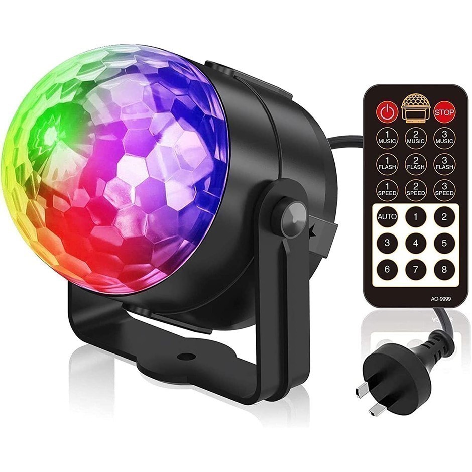 2 x Sound Activated LED Party Light c/w Remote Control, Sound Activated, 1