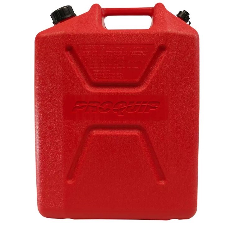 PRO QUIP Fast Pour Plastic Fuel Can 20L Unleaded Red.