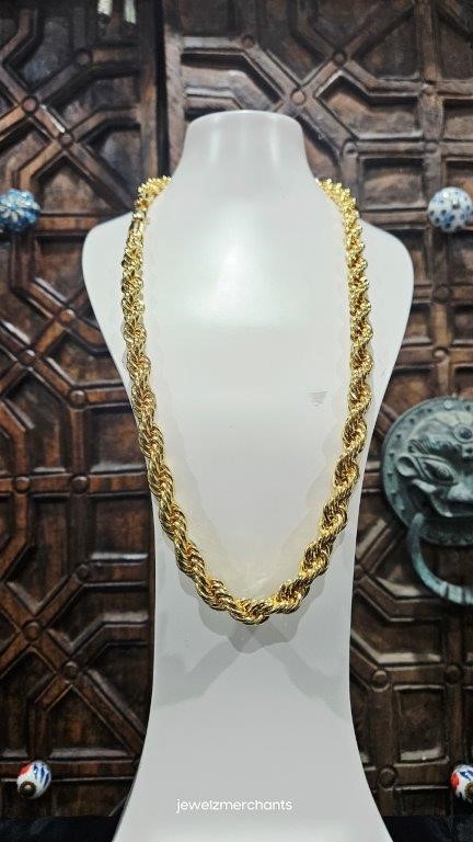 22KGF/Italy Stamped Yellow Gold Filled Rope Chain -70CM-11MM Auction ...