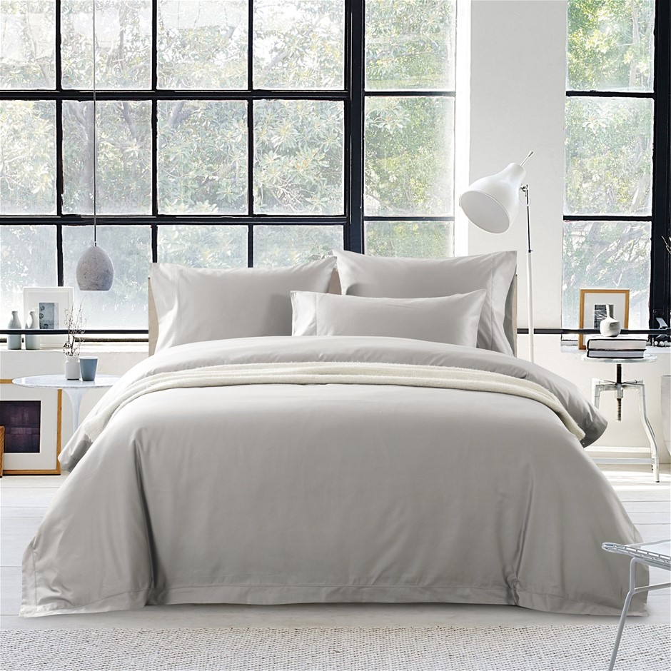 1200 Thread Count Egyptian Cotton Quilt Cover Set| French Beige | Single