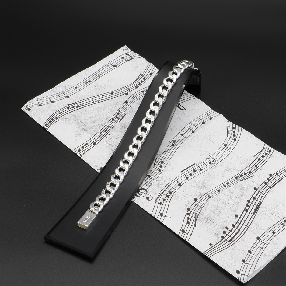 Classic Silver Plated Curb Chain Bracelet - DEMO (May contain imperfections