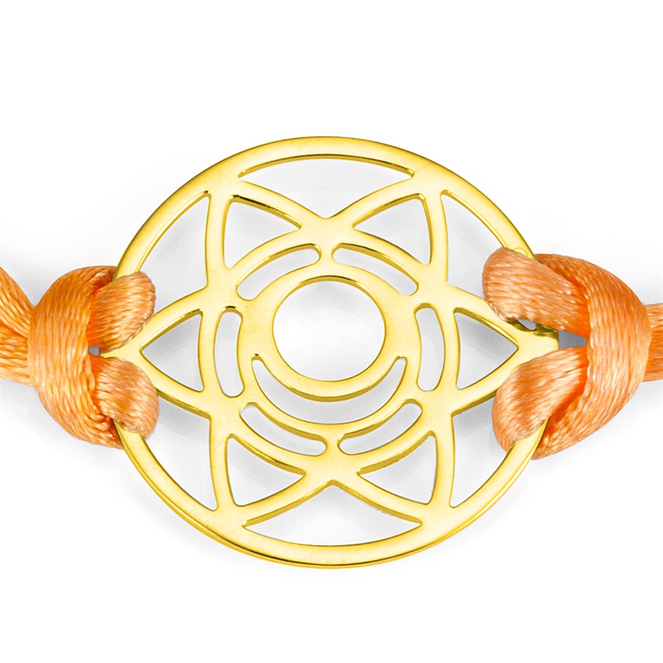 Solid 925 Sterling Silver & Gold  Plated Chakra Bracelet - Sacral Chakra