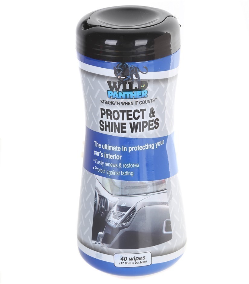 6 Packs x WILD PANTHER Protects & Shines Wipes 40pcs each 17.8 x 20.3cm.  B