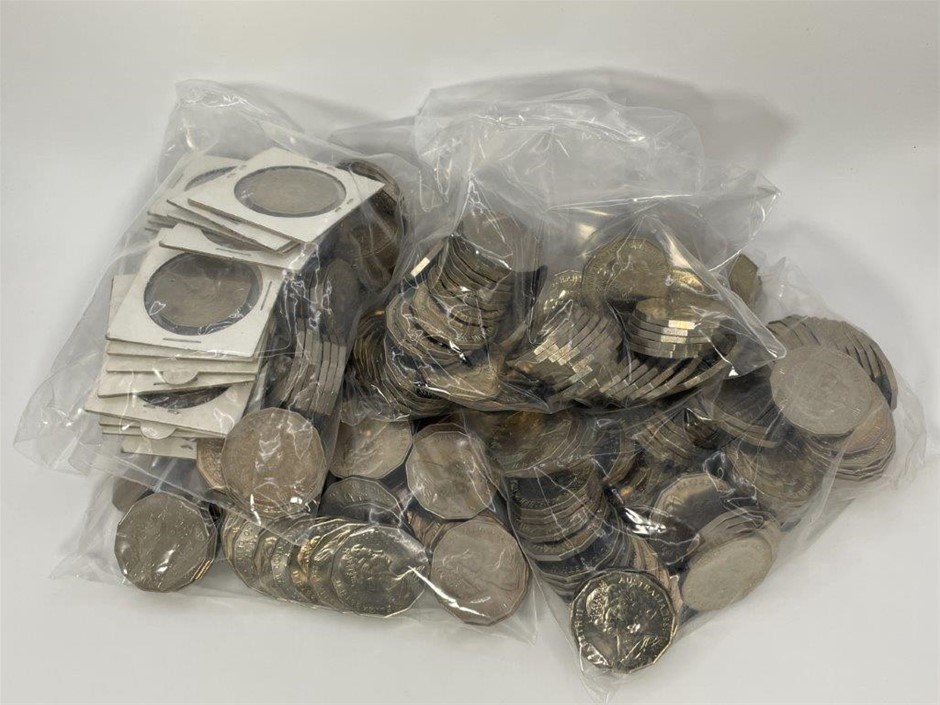Approx 312 x Australia Elizabeth II 'Fifty Cent' Coin C:1977-1981