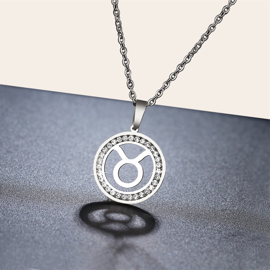 Simulated Diamond Zodiac Necklace - TAURUS