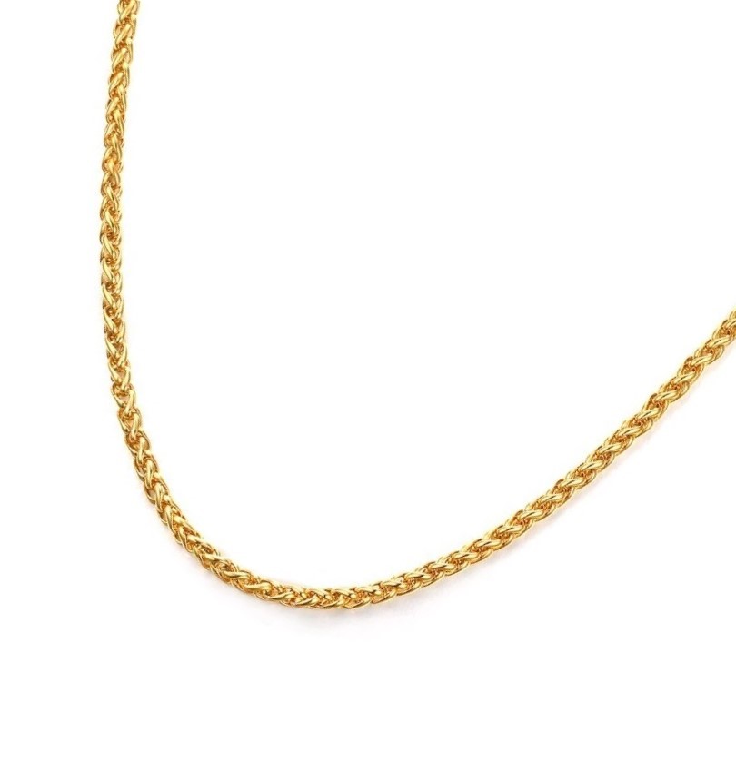 Stainless Steel 5mm Wheat Chain Necklace 60cm - Yellow