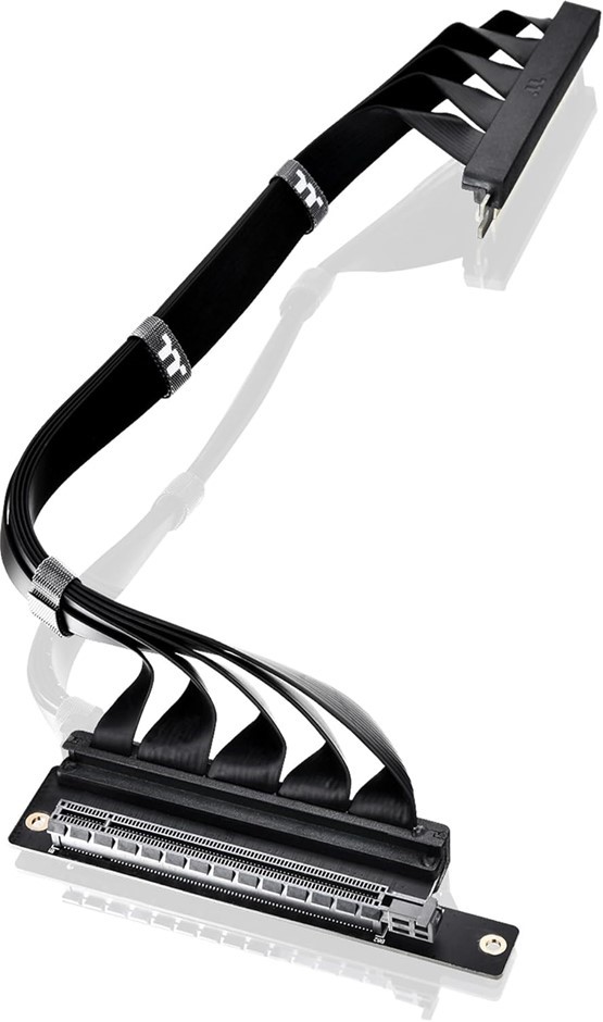 THERMALTAKE Dual 90 Degree PCI-E 4.0 Riser Cable - 400mm Black Edition, AC-
