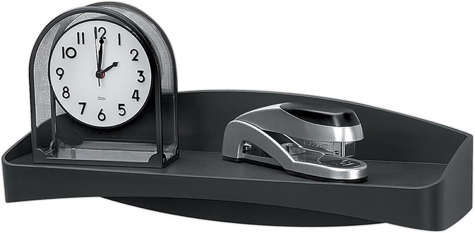 2 x FELLOWES Plastic Partition Additions Shelf, 4 3/4 Inch x 17 3/4 Surface