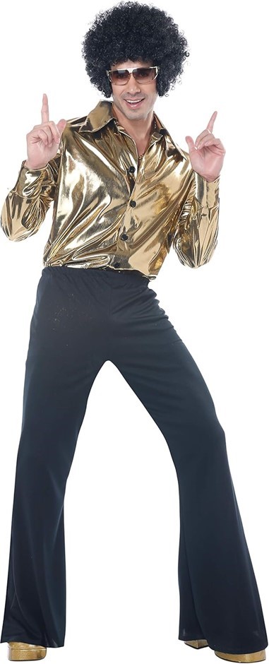 CALIFORNIA COSTUMES Men's 1970s Disco King Costume. Size Large (42-44). Shi