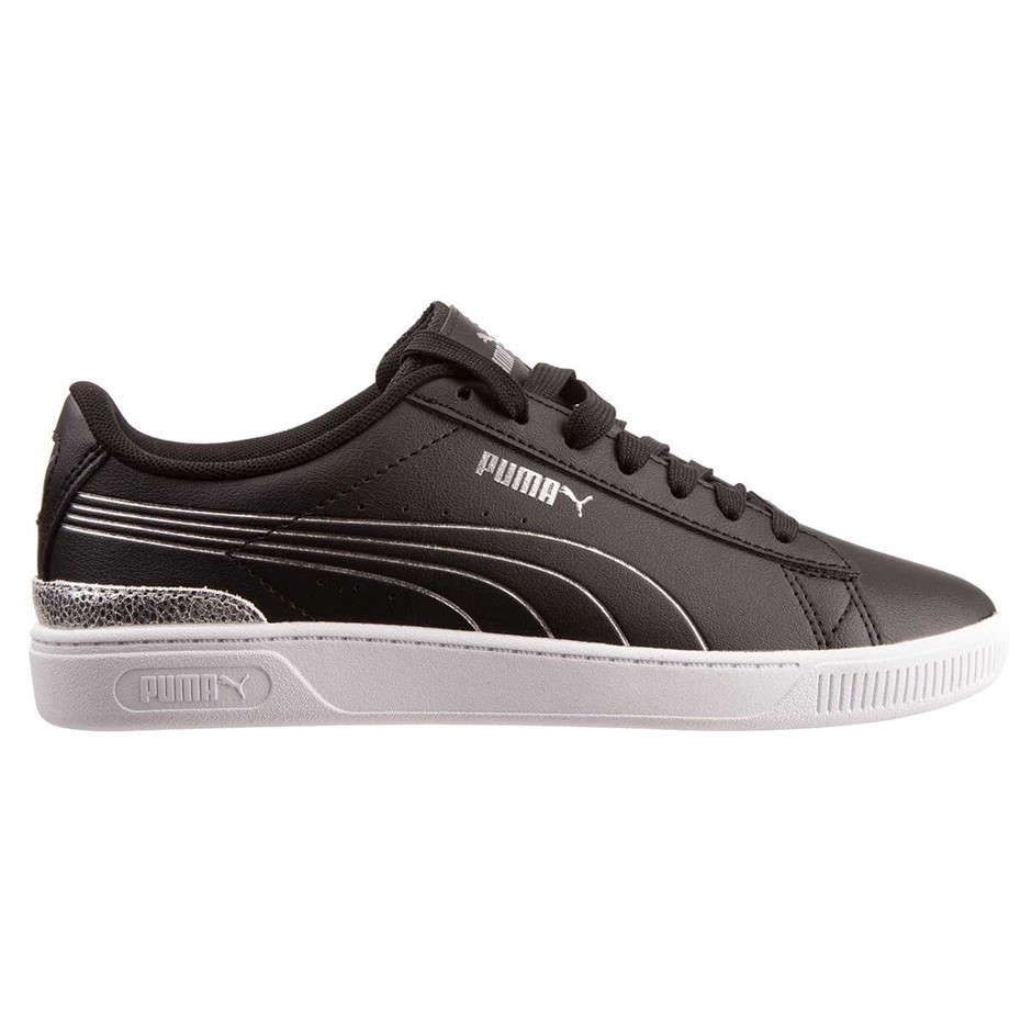 PUMA Women's Vikky V3 Metallic Shine Shoes. Size: US 7. Colour: Black/Silve