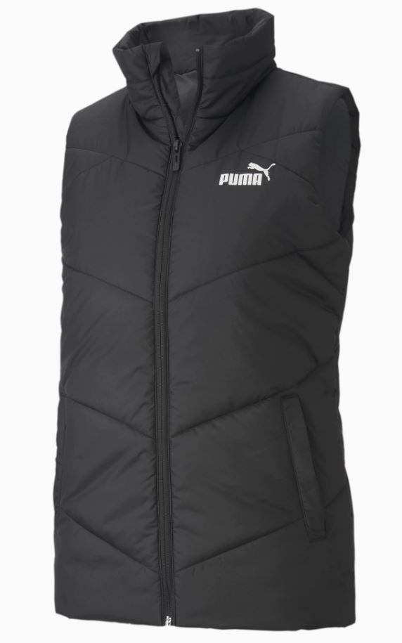 PUMA Women's ESS Padded Vest, Size M, 100% Polyester, Black. Buyers Note -