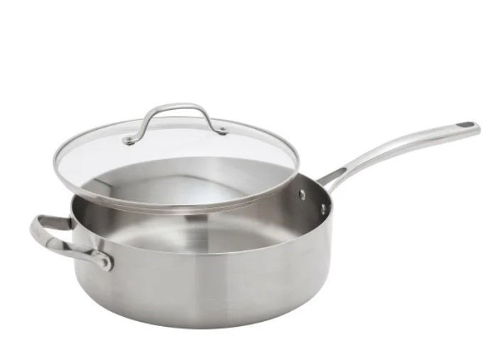 GreenPan Tri-Ply Stainless Steel Covered Saute Pan, 4.7 L (5 qt.). NB: Mino