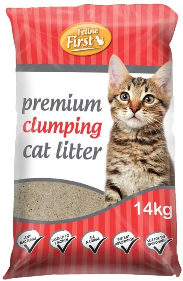 FELINE FIRST Premium Clumping Cat Litter 14 kg, 50465.