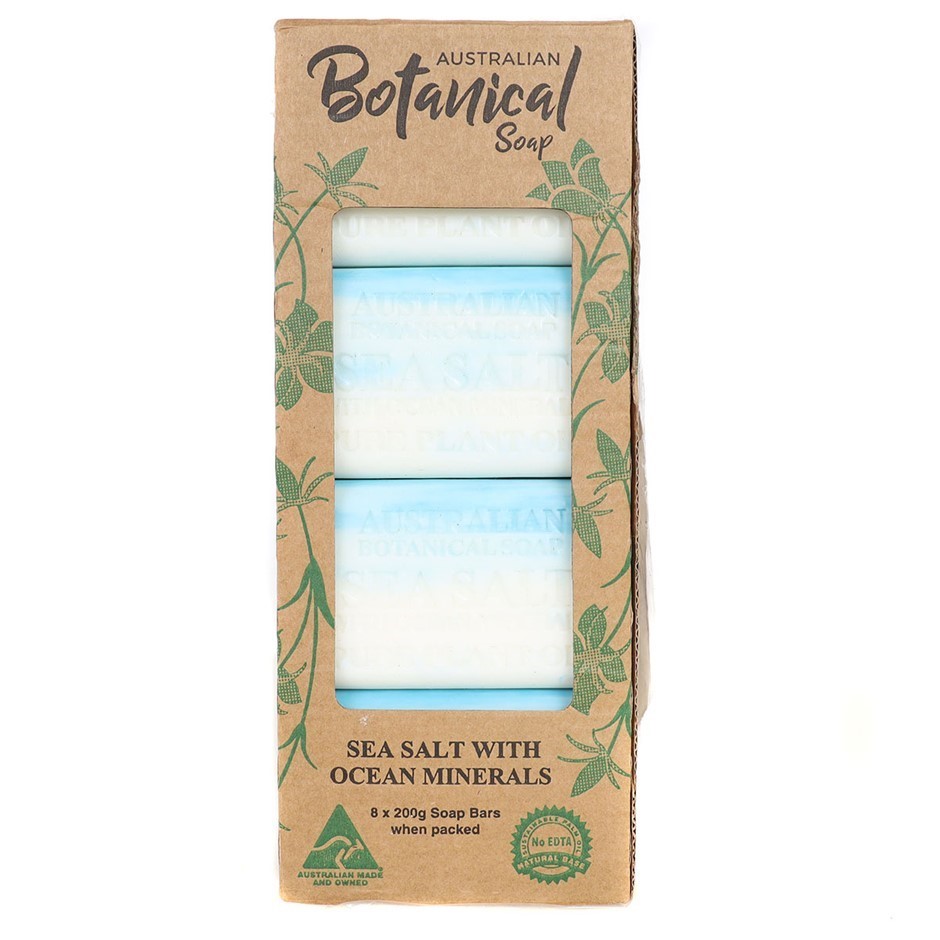 AUSTRALIAN BOTANICAL SOAP, Sea Salt with Ocean Minerals, 8pk. NB: Damaged p