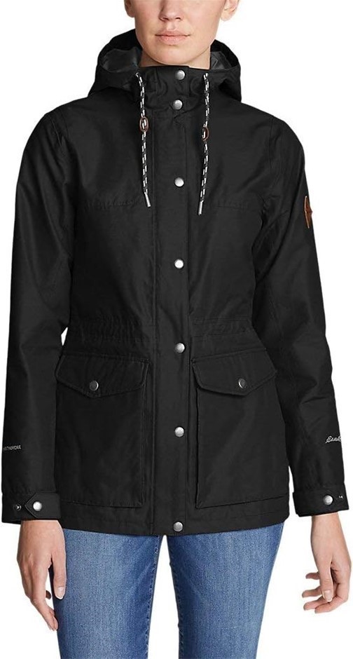 EDDIE BAUER Women's Charly Jacket, Size M, 62%Cotton/38%Nylon, Black.