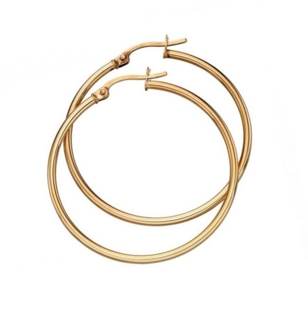 Classic 50mm Stainless Steel Large Hoop Earrings - Yellow