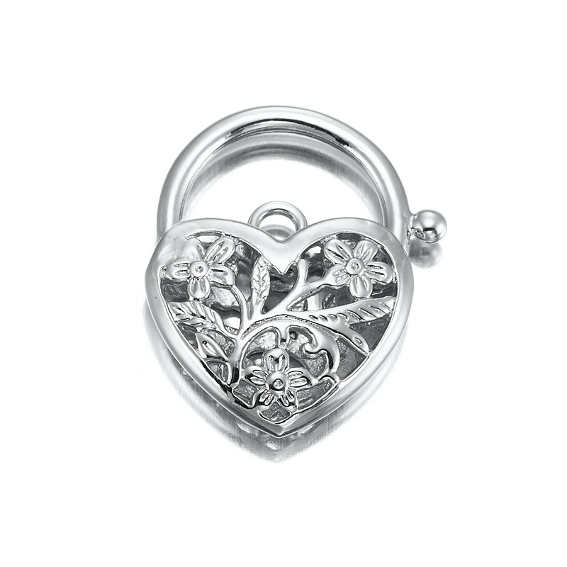Classic Rhodium Plated Filigree Heart Locket