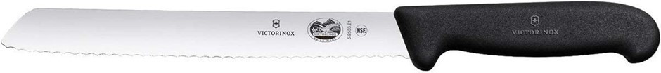 VICTORINOX Fibrox Wavy Edge Bread Knife, Colour: Black. You must be 18 y