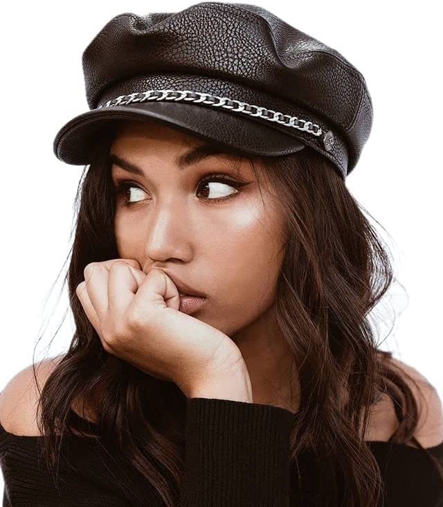 BRIXTON Women's Fiddler Cap, Size S, Black/Silver.