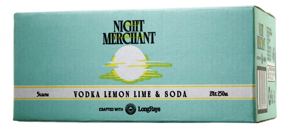 Night Merchant Vodka Lime And Soda Cans (24x 250mL) NSW