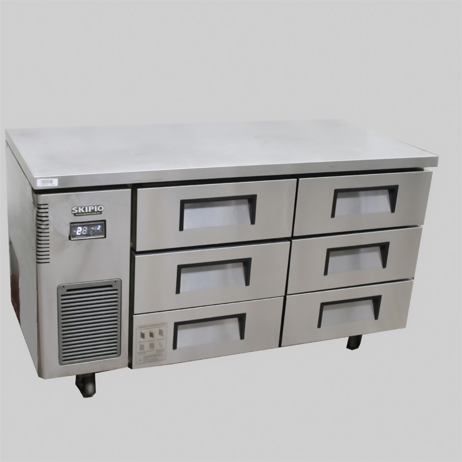 Skipio 6 Drawers Under Bench Stainless Steel Fridge