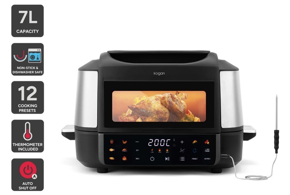 KOGAN XXL Air Fryer and Smart Grill with Built-in Thermometer.