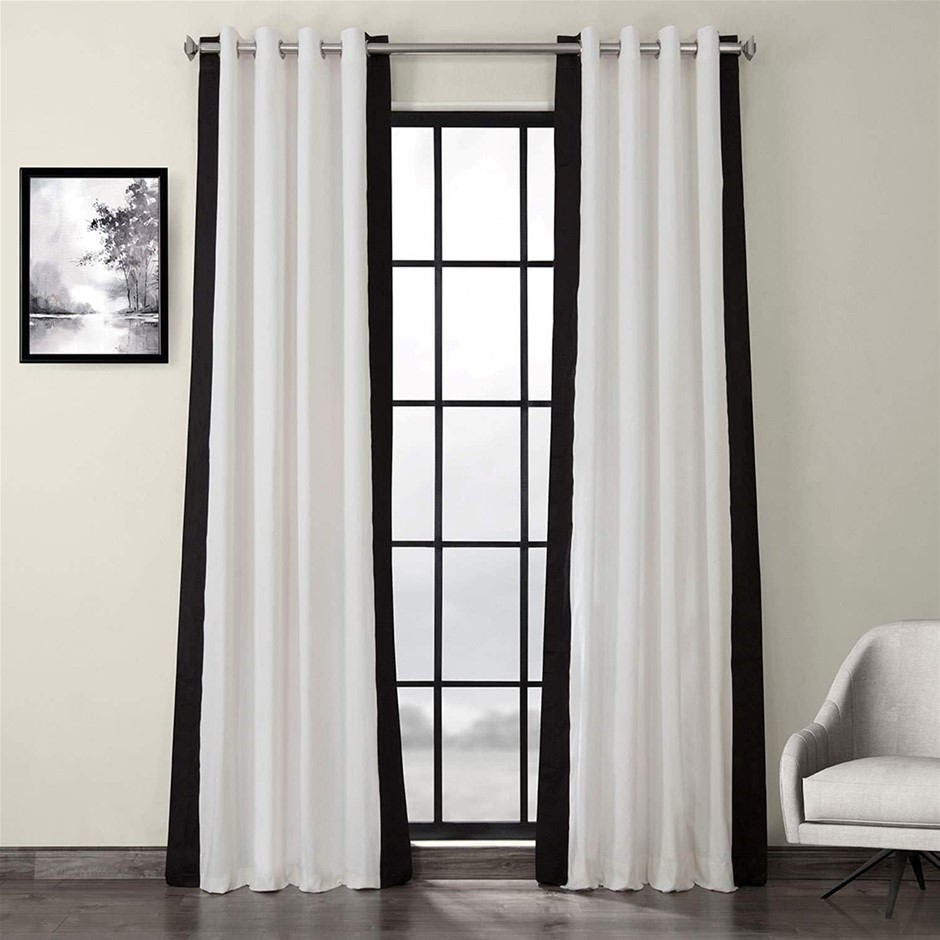 HPD HALF PRICE DRAPES PRCT-VC1716-84-GR Grommet Vertical Colorblock Curtain
