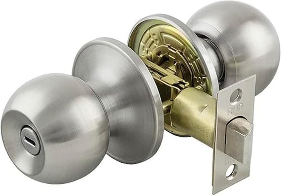 ROMAK 608910 Knob Set Privacy Set Knob Brushed Nickel.