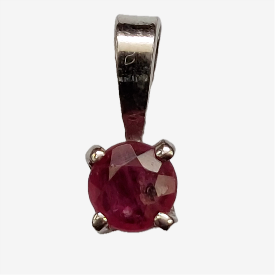 S/S 4mm Ruby Pendant
