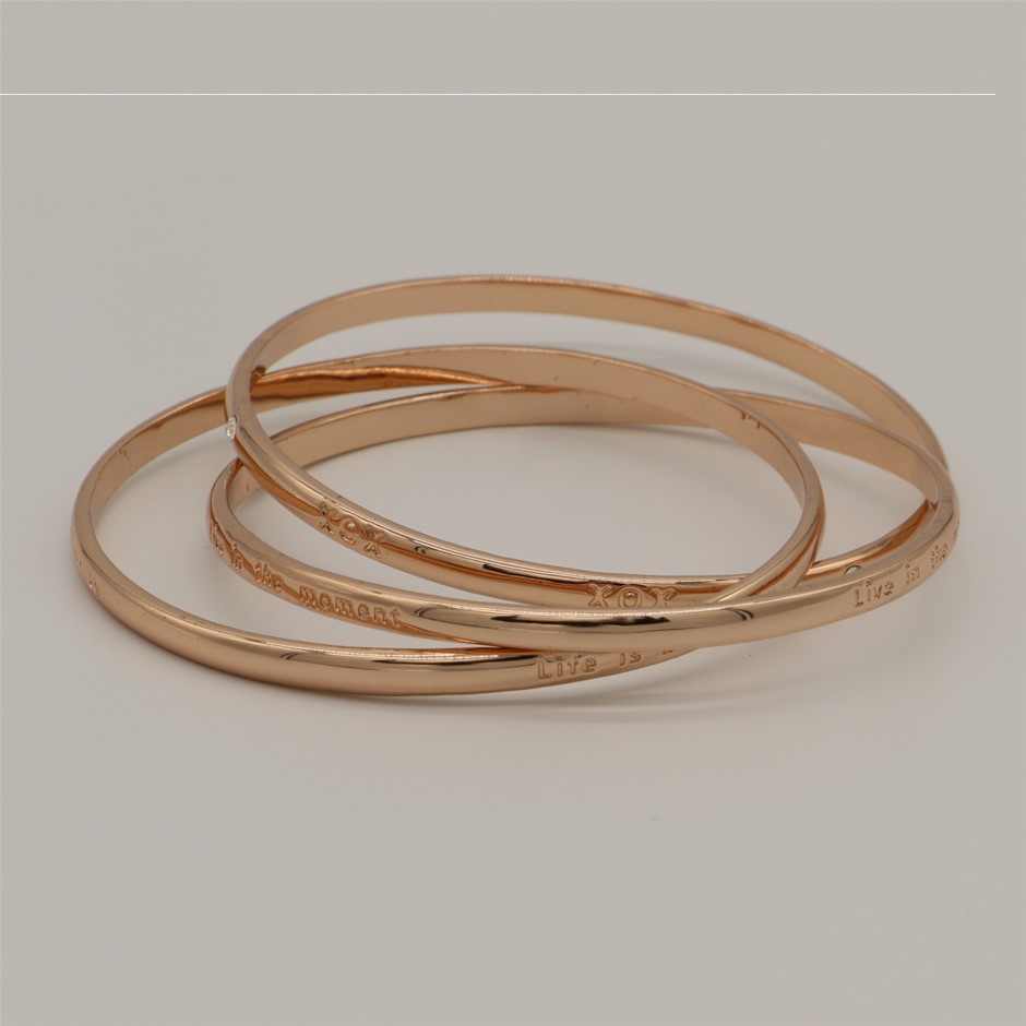 Triple Eternity "Life is a journey" Bangle in Rose - missing crystal