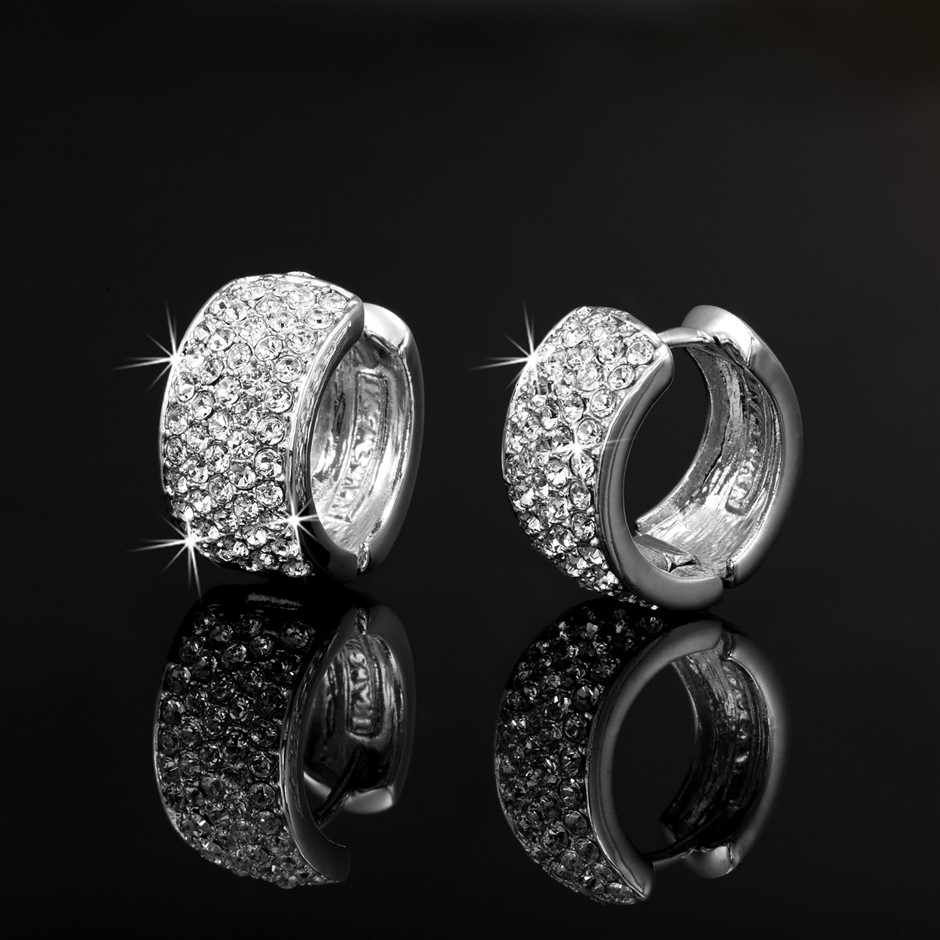 Huggie Earrings Featuring 106 Crystals by Swarovski®